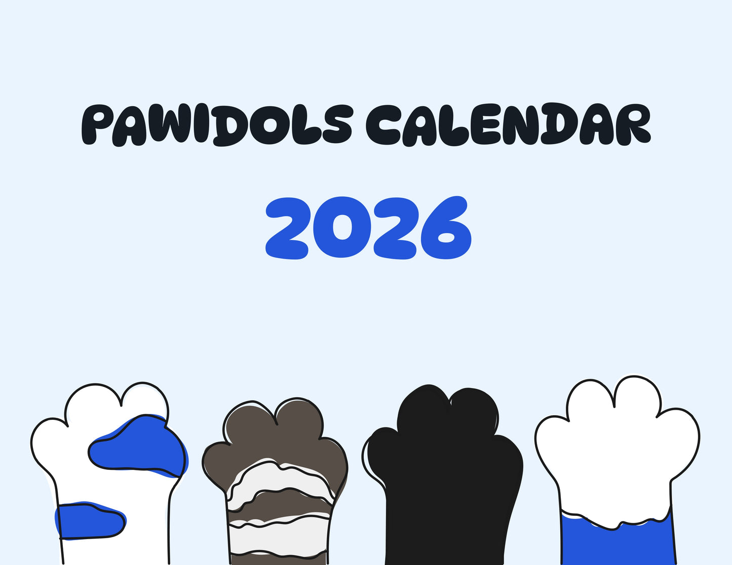 2026 - 2027 Pawidols Pet Calendar