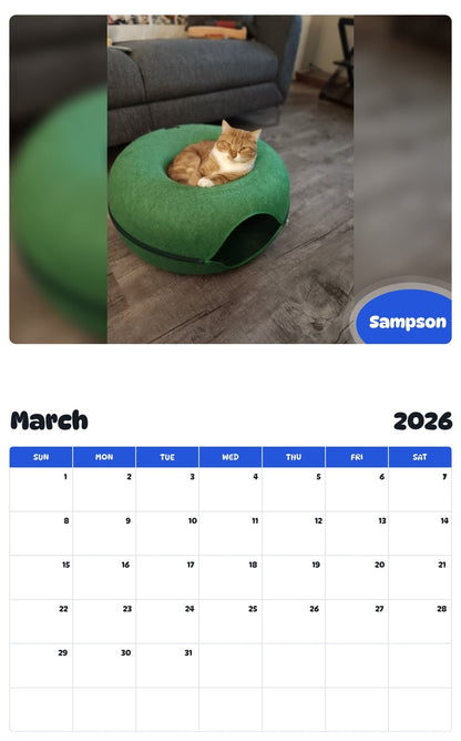 November 2025 - October 2026 Sampson - Pawidols Pet Calendar