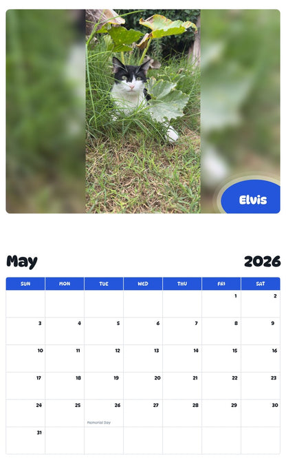 2026 - 2027 Elvis - Pawidols Pet Calendar