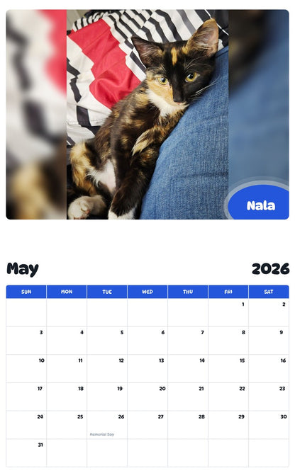 2026 - 2027 Nala - Pawidols Pet Calendar
