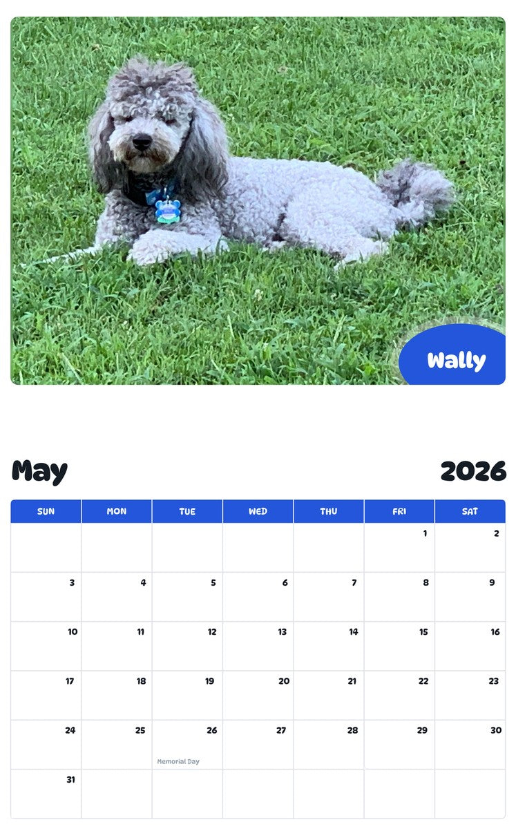 2026 - 2027 Wally - Pawidols Pet Calendar