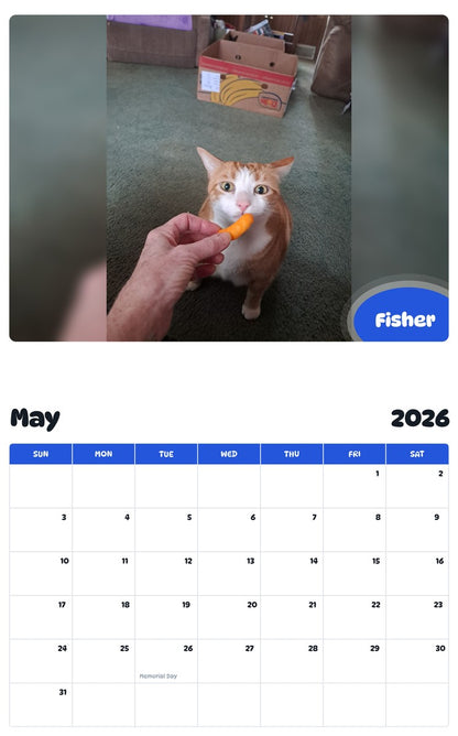 2026 - 2027 Fisher - Pawidols Pet Calendar