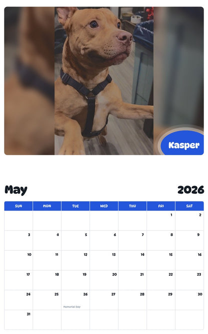 2026 - 2027 Kasper - Pawidols Pet Calendar