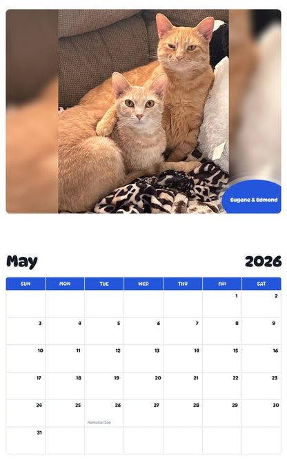 2026 - 2027 Eugene & Edmond - Pawidols Pet Calendar