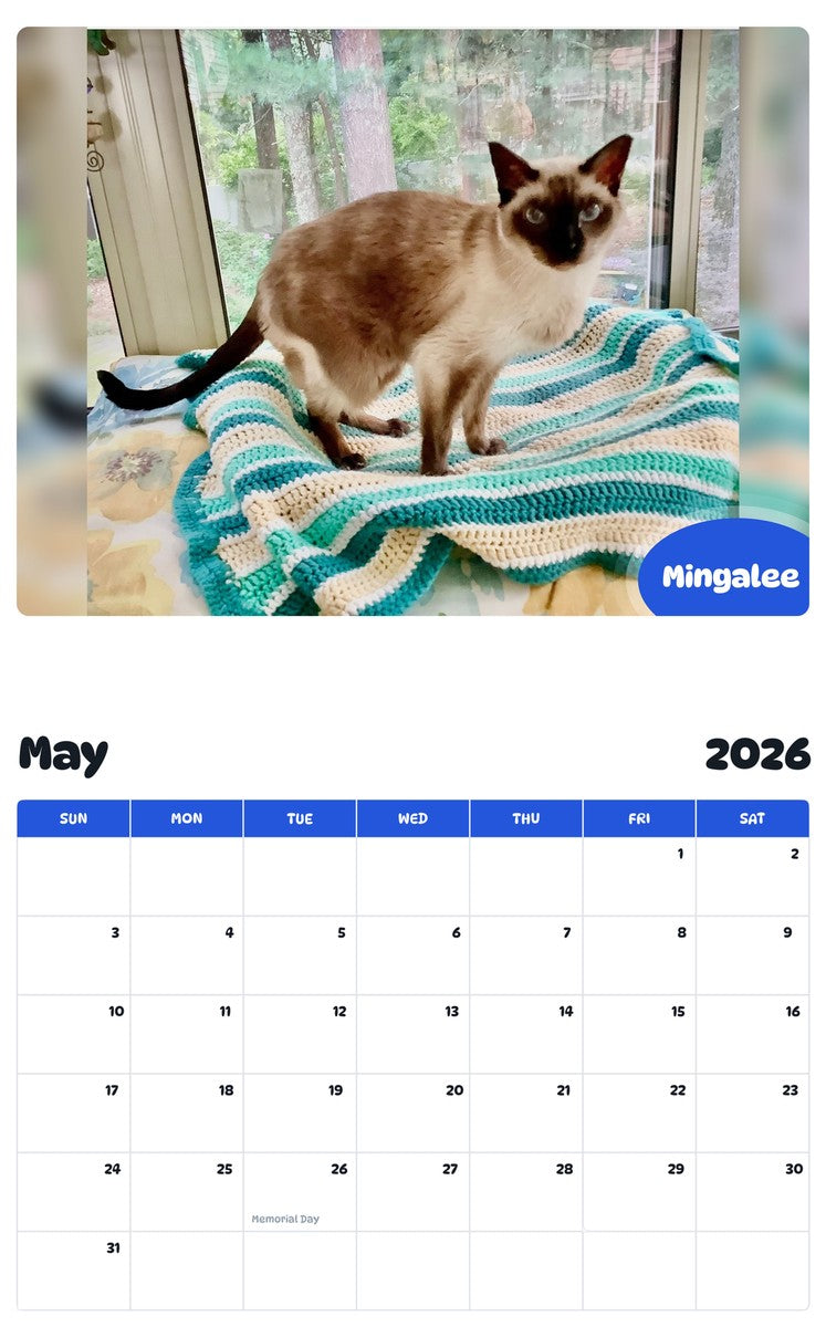 2026 - 2027 Mingalee - Pawidols Pet Calendar