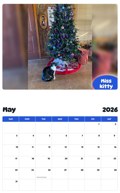 2026 - 2027 Miss kitty - Pawidols Pet Calendar