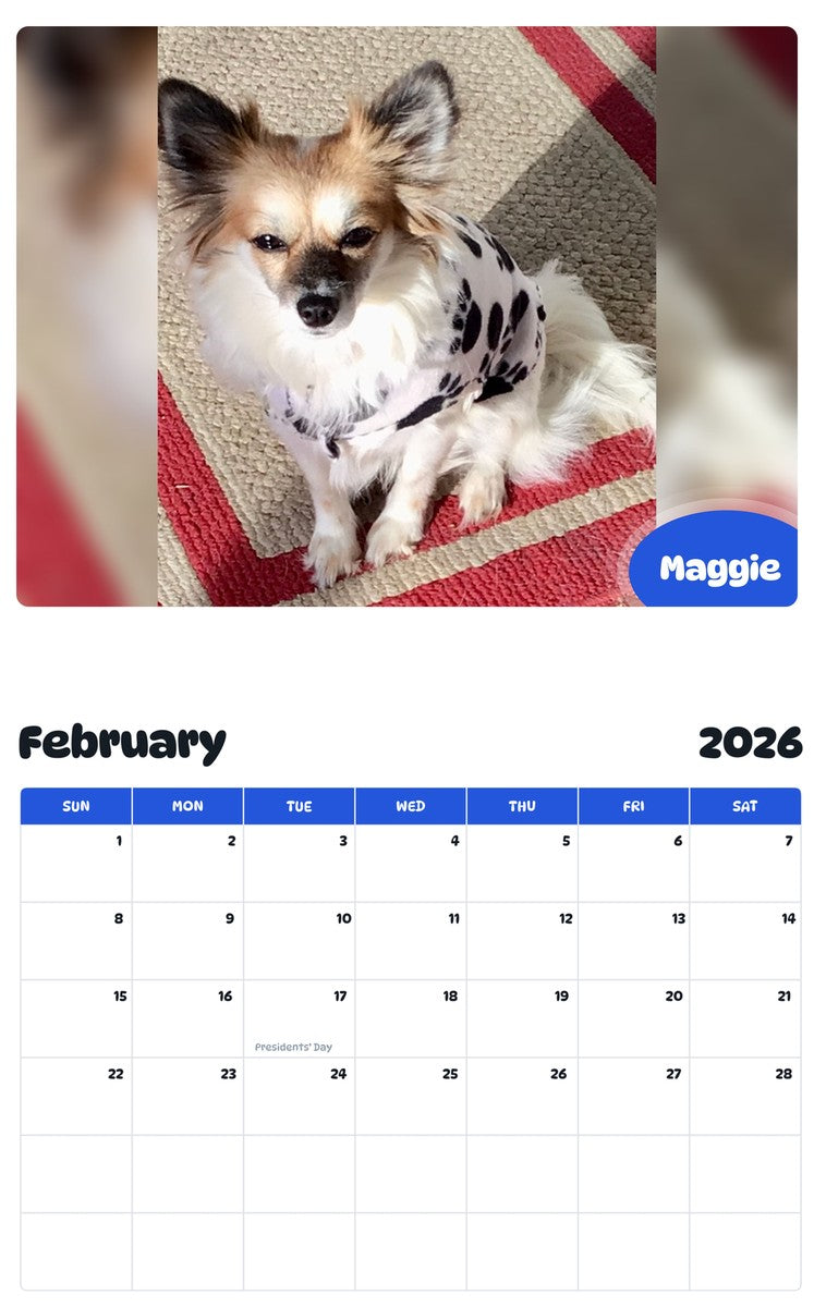 October 2025 - September 2026 Maggie - Pawidols Pet Calendar