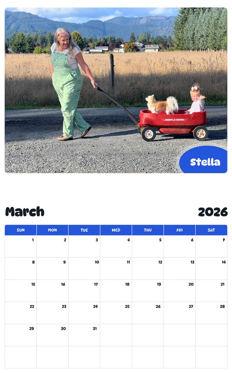 November 2025 - October 2026 Stella - Pawidols Pet Calendar