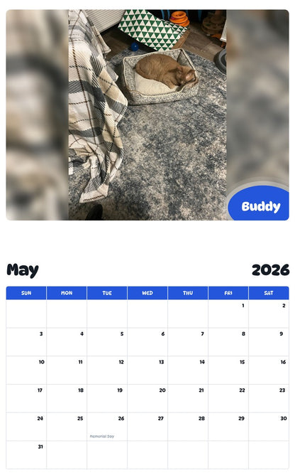 2026 - 2027 Buddy - Pawidols Pet Calendar