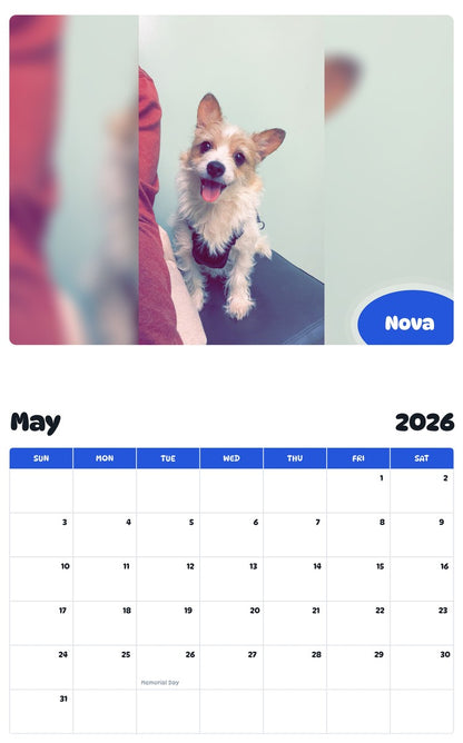 2026 - 2027 Nova - Pawidols Pet Calendar