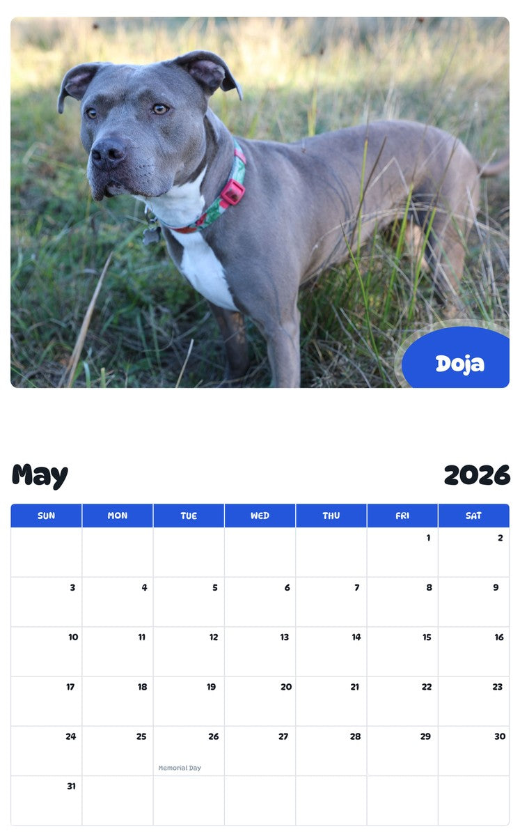 2026 - 2027 Doja - Pawidols Pet Calendar