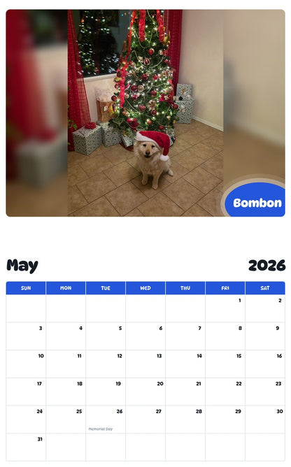2026 - 2027 Bombon - Pawidols Pet Calendar