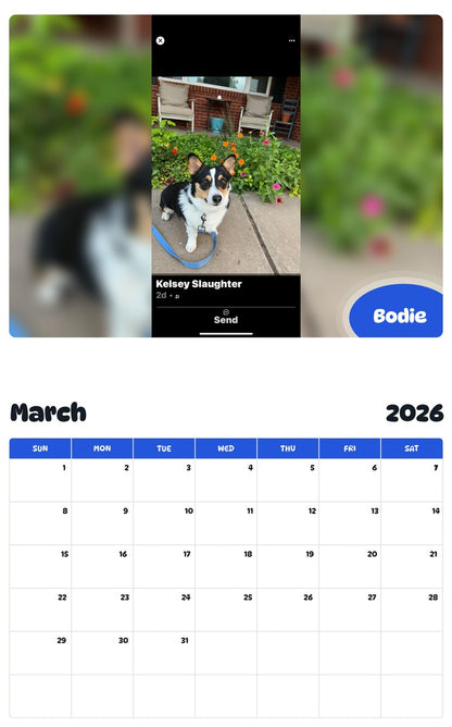 November 2025 - October 2026 Bodie - Pawidols Pet Calendar
