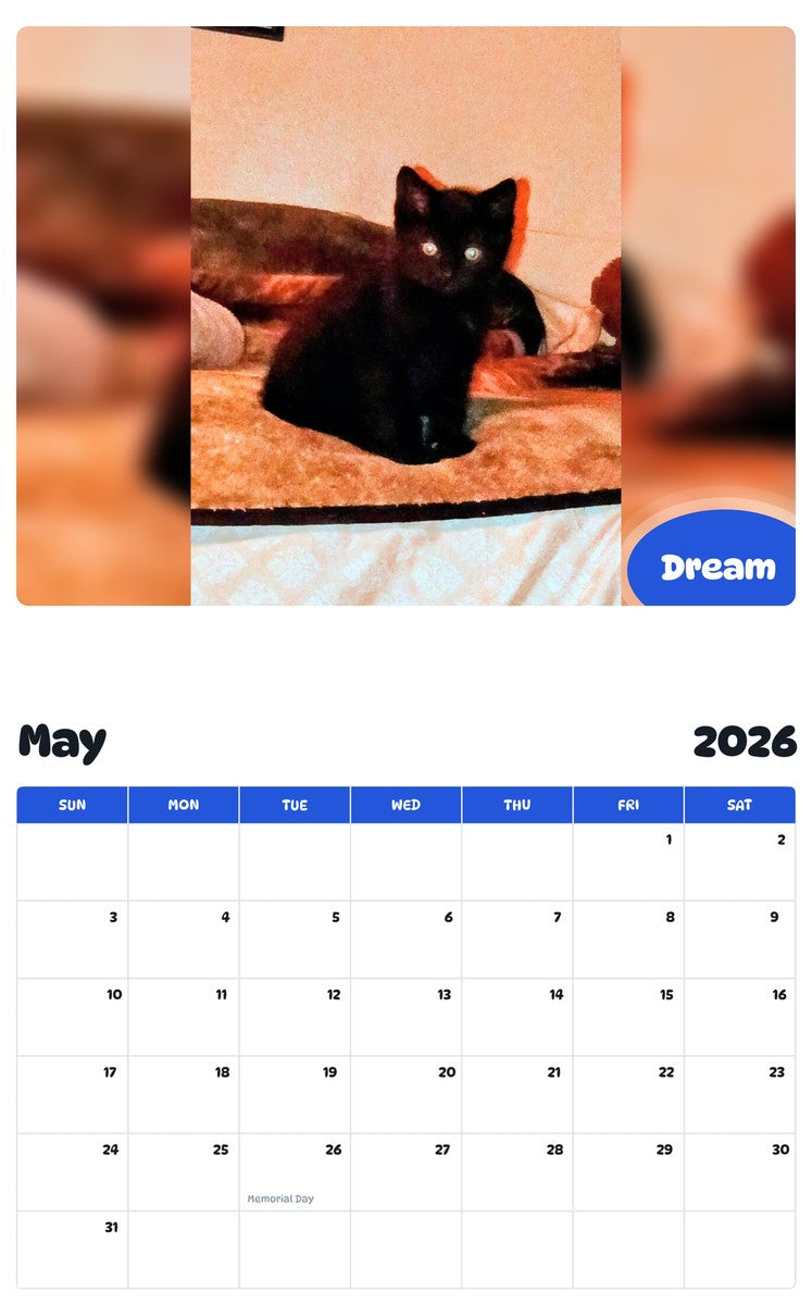 2026 - 2027 Dream - Pawidols Pet Calendar