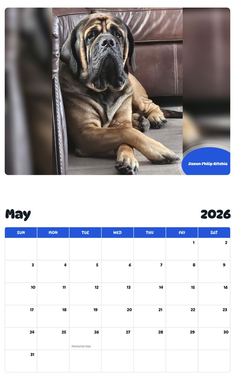 2026 - 2027 Jaxon Philip Ritchie - Pawidols Pet Calendar