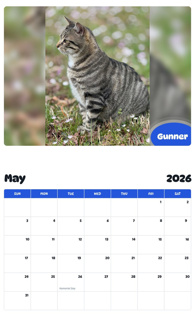 2026 - 2027 Gunner - Pawidols Pet Calendar