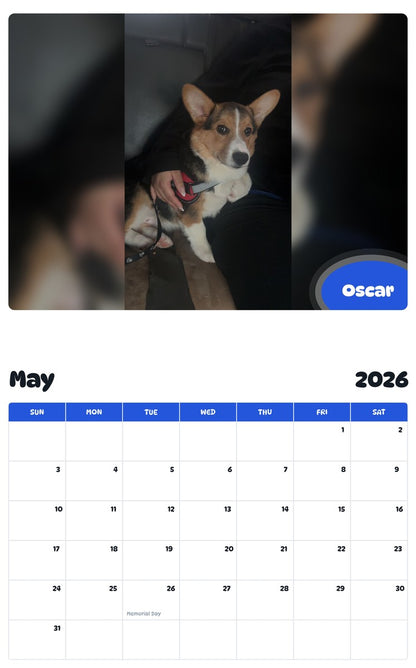 2026 - 2027 Oscar - Pawidols Pet Calendar