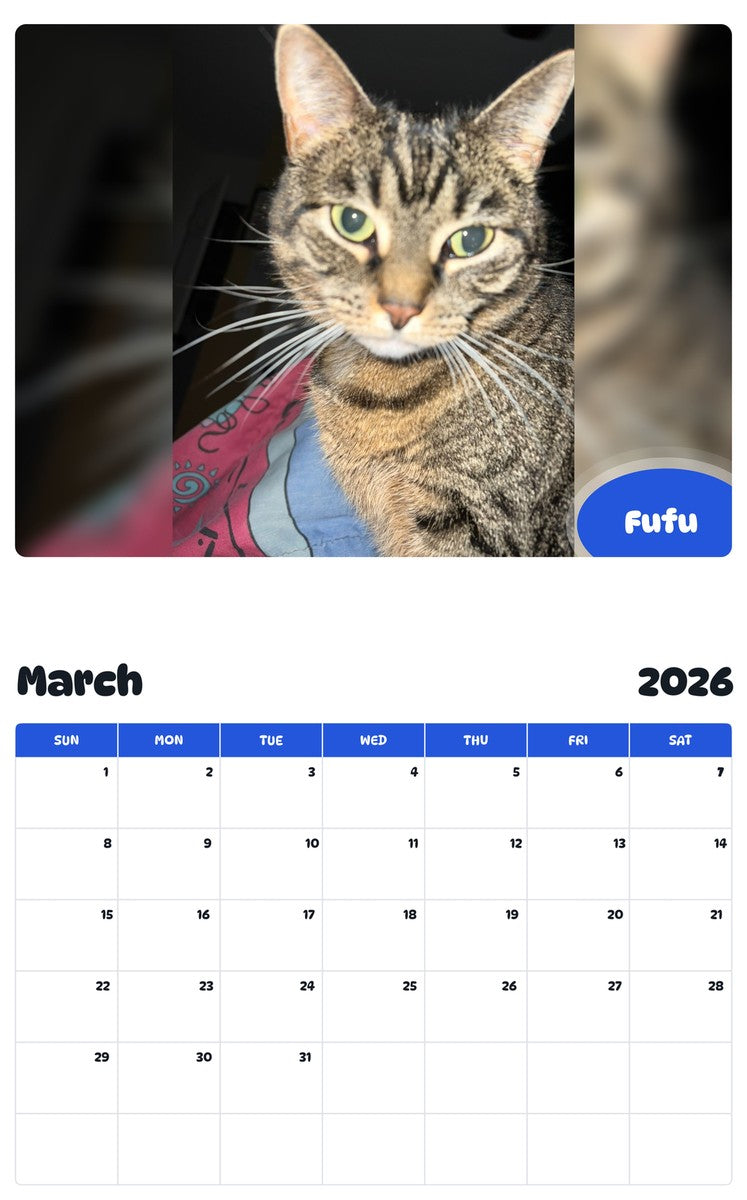 November 2025 - October 2026 Fufu - Pawidols Pet Calendar