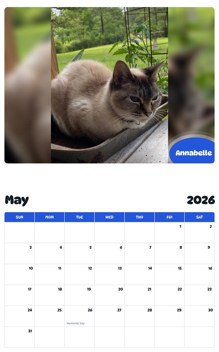 2026 - 2027 Annabelle - Pawidols Pet Calendar
