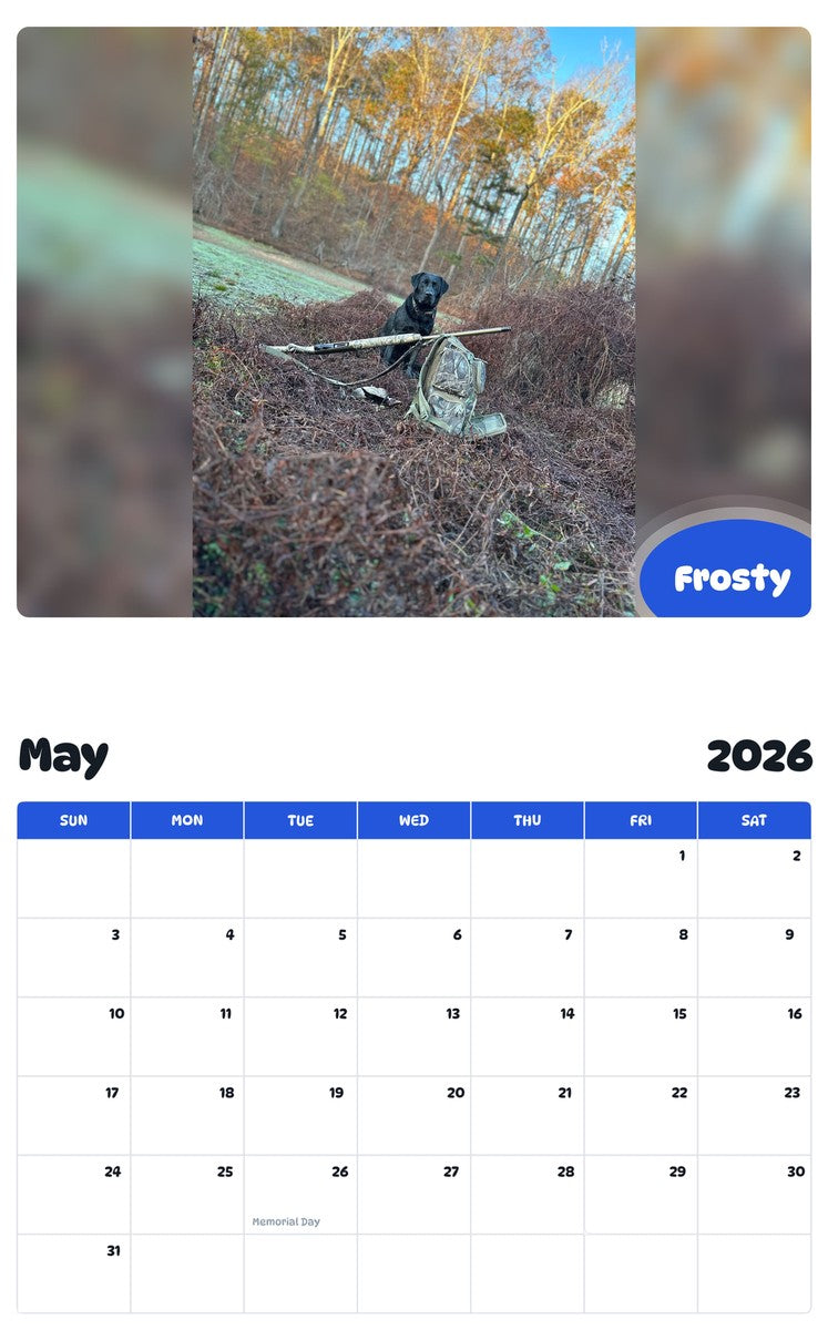 2026 - 2027 Frosty - Pawidols Pet Calendar