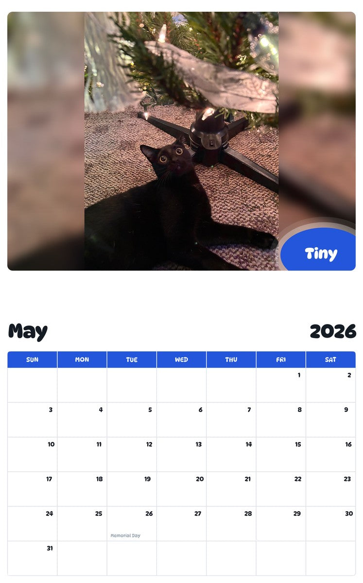 2026 - 2027 Tiny - Pawidols Pet Calendar