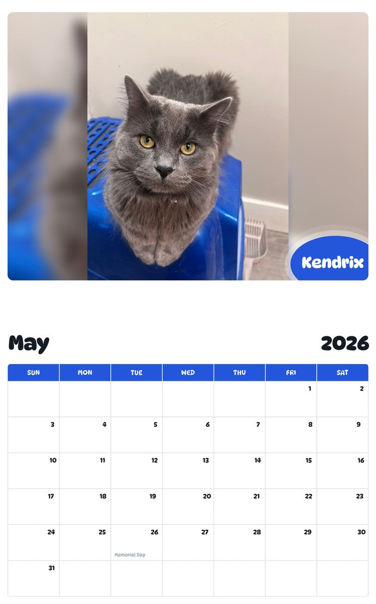 2026 - 2027 Kendrix - Pawidols Pet Calendar