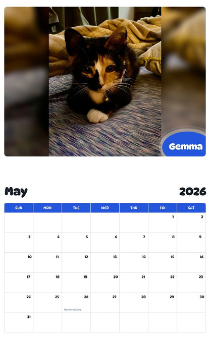 2026 - 2027 Gemma - Pawidols Pet Calendar