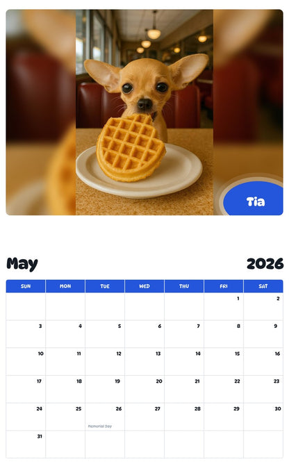 2026 - 2027 Tia - Pawidols Pet Calendar