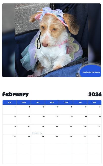 October 2025 - September 2026 Cuppiecake Dior Young - Pawidols Pet Calendar