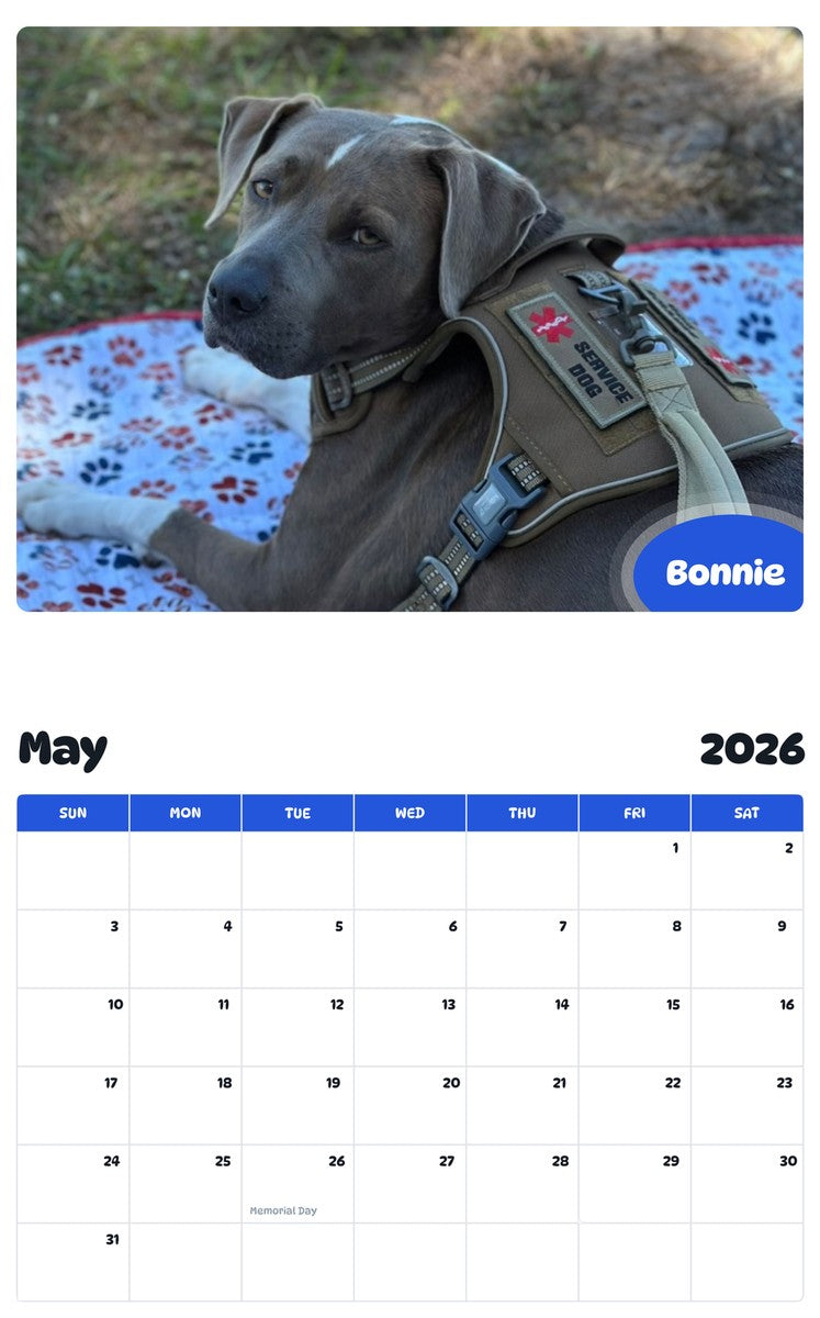 2026 - 2027 Bonnie - Pawidols Pet Calendar
