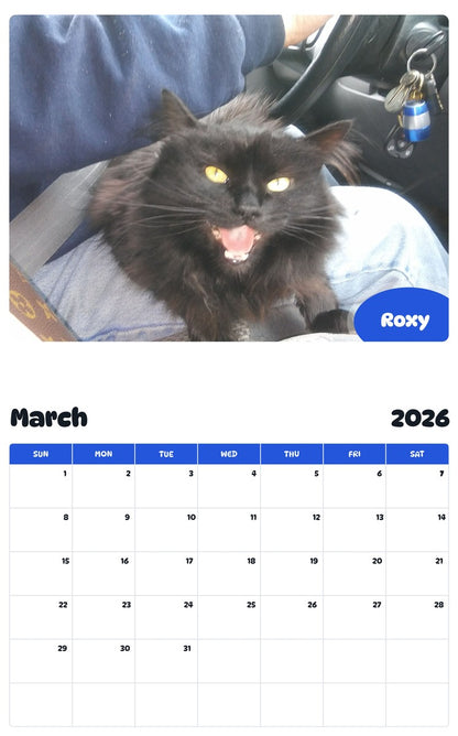 November 2025 - October 2026 Roxy - Pawidols Pet Calendar