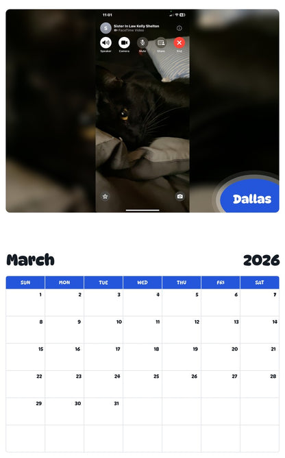 November 2025 - October 2026 Dallas - Pawidols Pet Calendar
