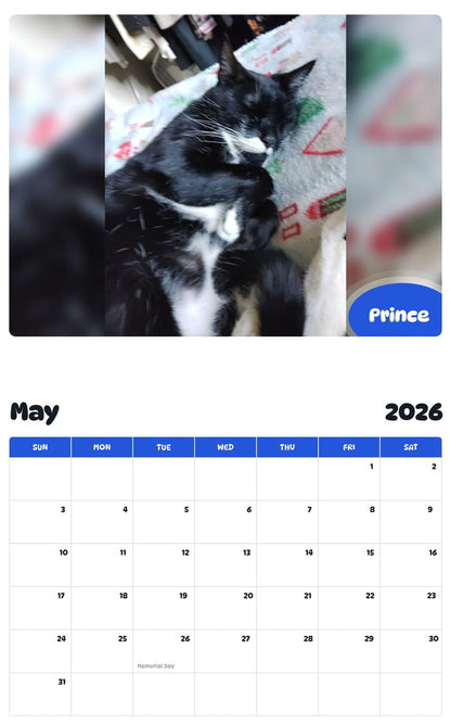 2026 - 2027 Prince - Pawidols Pet Calendar