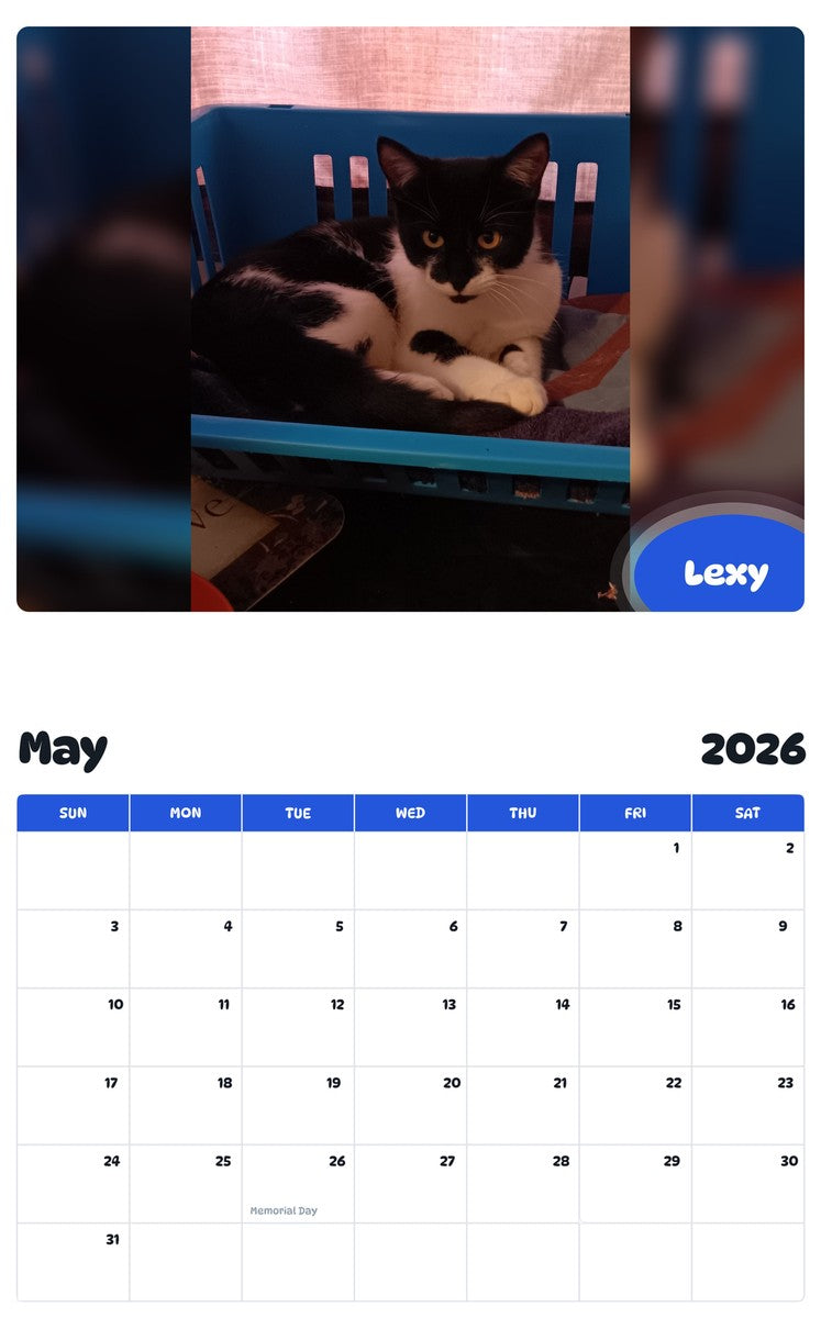 2026 - 2027 Lexy - Pawidols Pet Calendar
