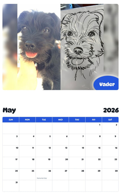 2026 - 2027 Vader - Pawidols Pet Calendar