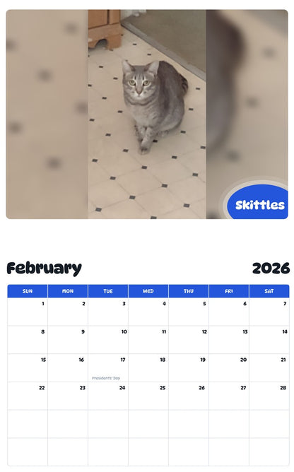 October 2025 - September 2026 Skittles - Pawidols Pet Calendar