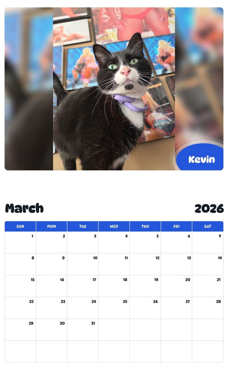 November 2025 - October 2026 Kevin - Pawidols Pet Calendar