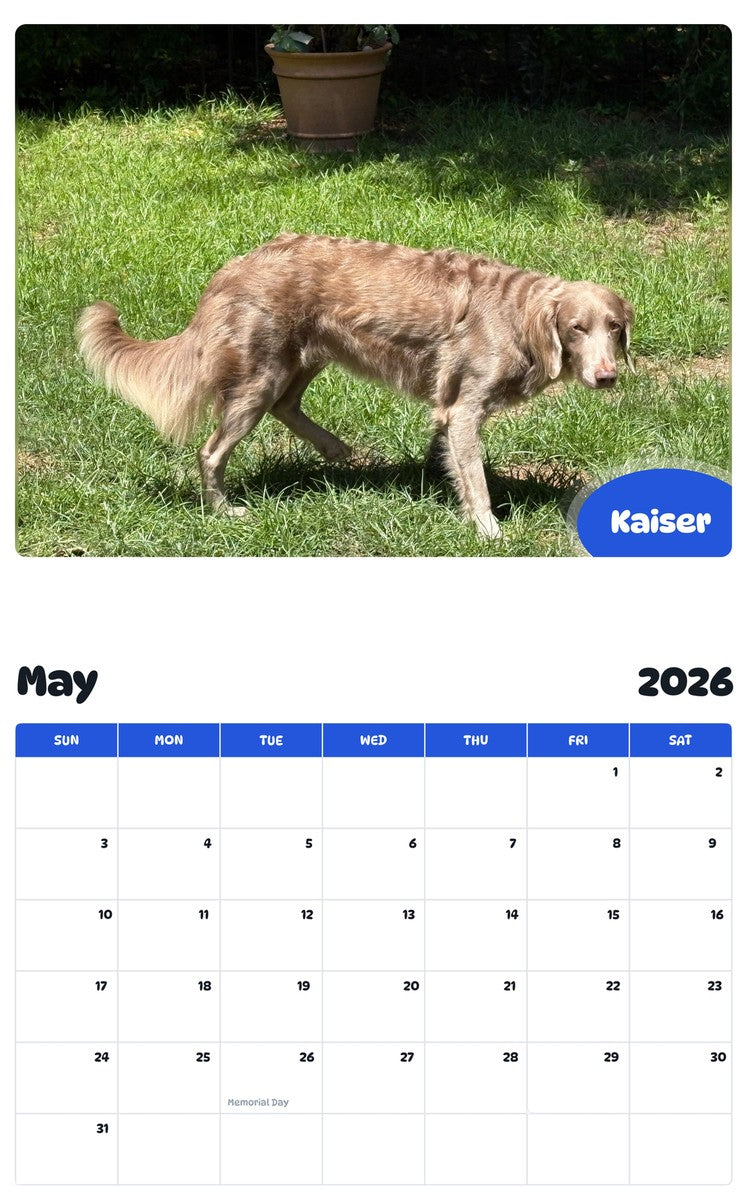 2026 - 2027 Kaiser - Pawidols Pet Calendar