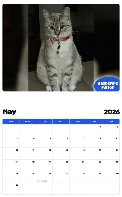 2026 - 2027 Jasperine Fulton - Pawidols Pet Calendar