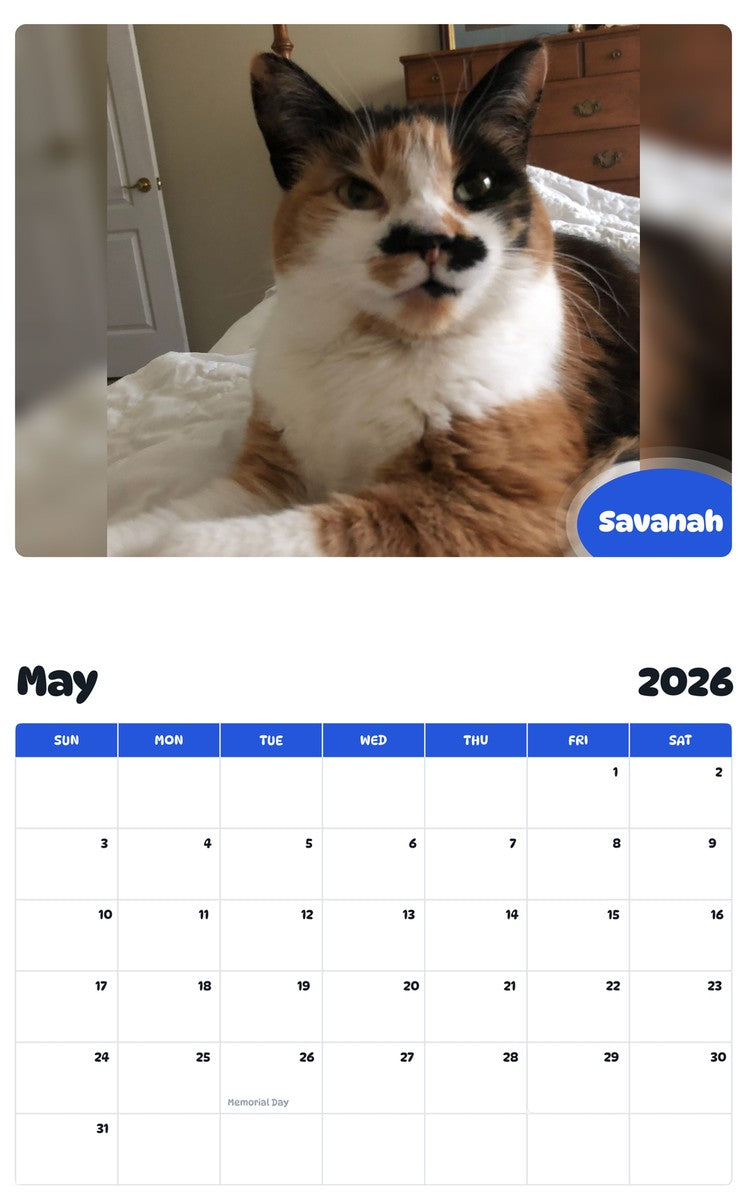 2026 - 2027 Savanah - Pawidols Pet Calendar