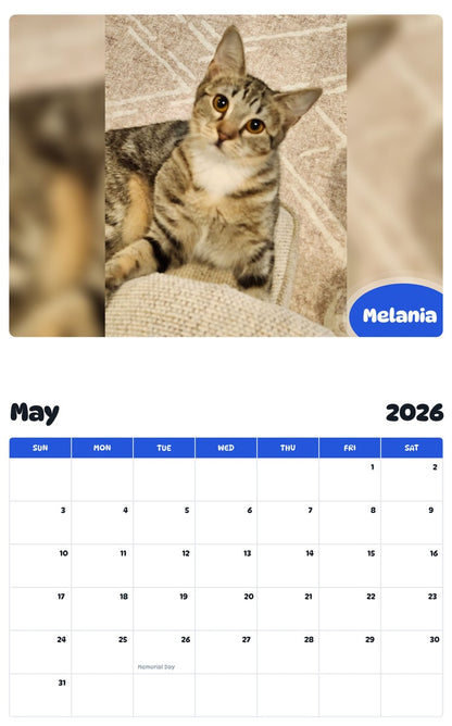 2026 - 2027 Melania - Pawidols Pet Calendar