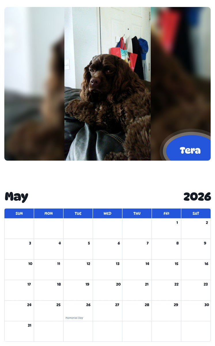 2026 - 2027 Tera - Pawidols Pet Calendar