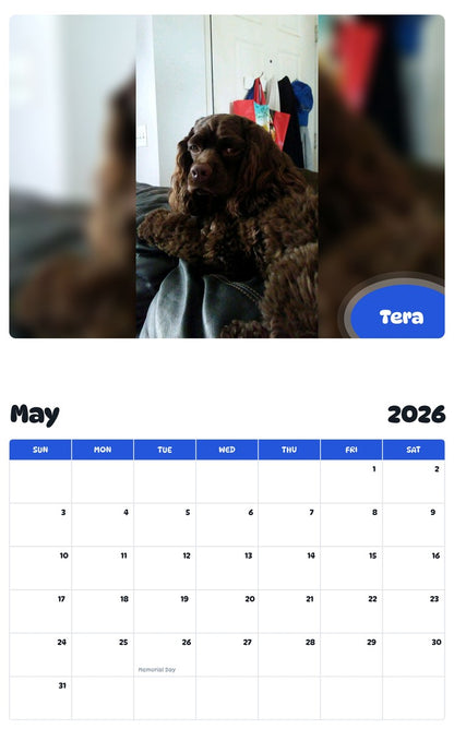 2026 - 2027 Tera - Pawidols Pet Calendar