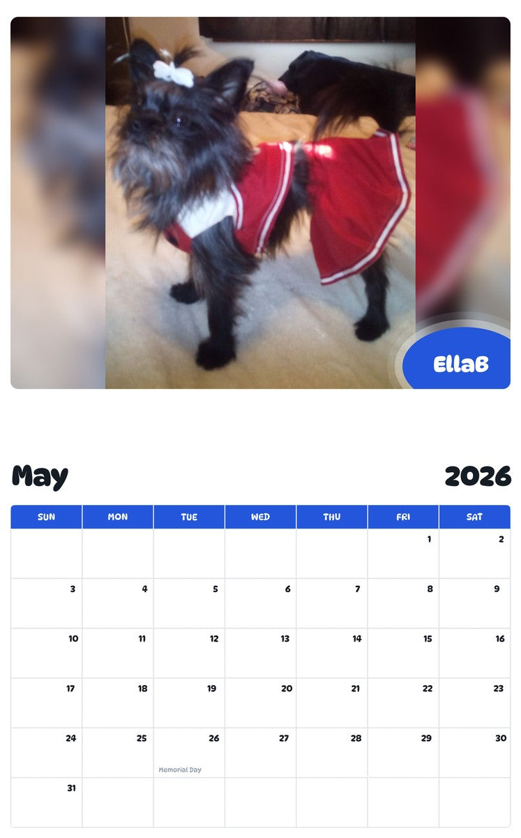 2026 - 2027 EllaB - Pawidols Pet Calendar