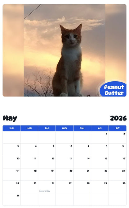 2026 - 2027 Peanut Butter - Pawidols Pet Calendar