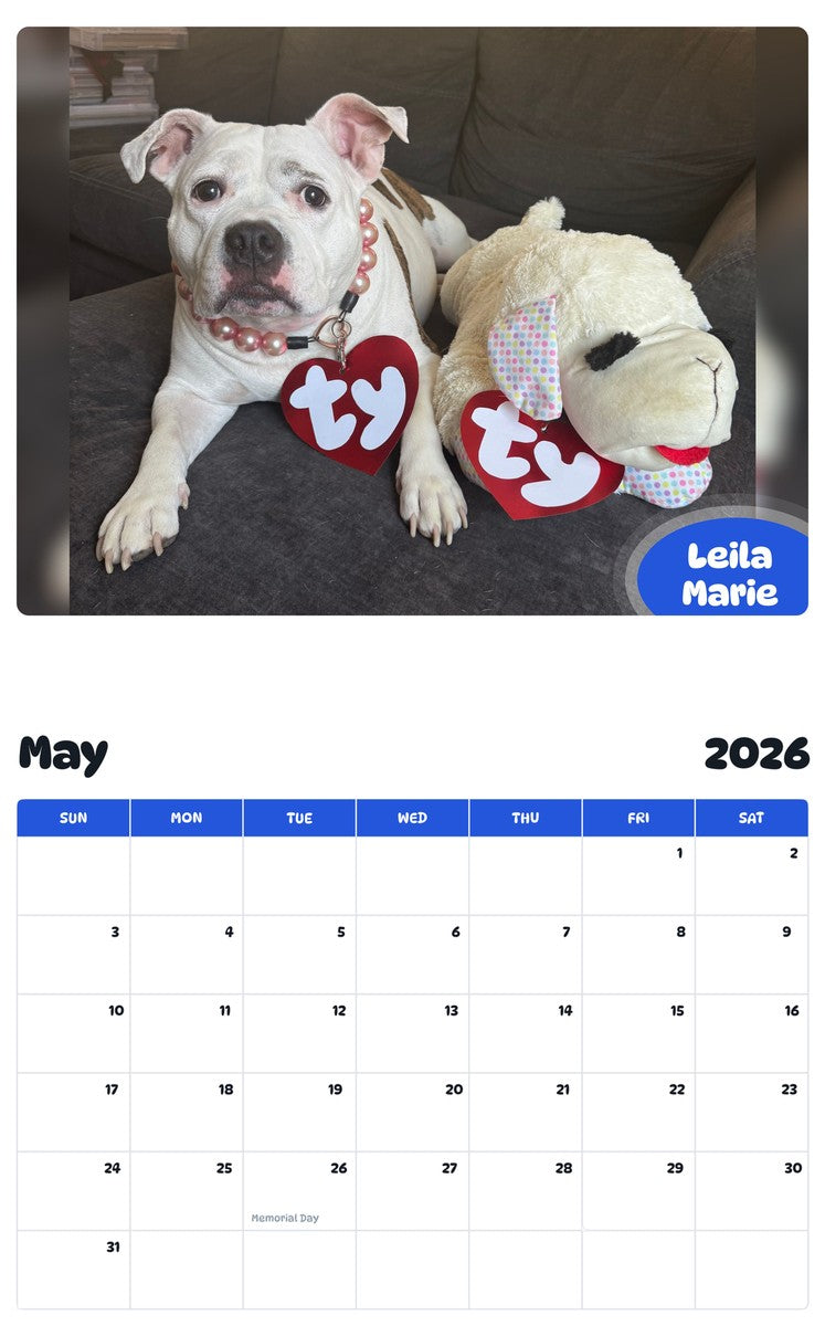 2026 - 2027 Leila Marie - Pawidols Pet Calendar
