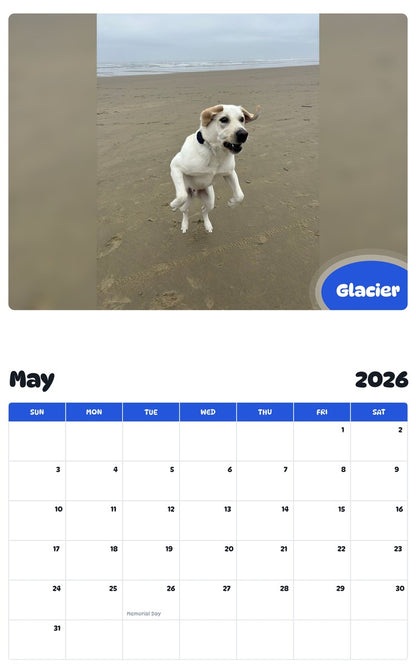 2026 - 2027 Glacier - Pawidols Pet Calendar
