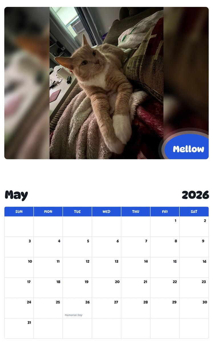 2026 - 2027 Mellow - Pawidols Pet Calendar