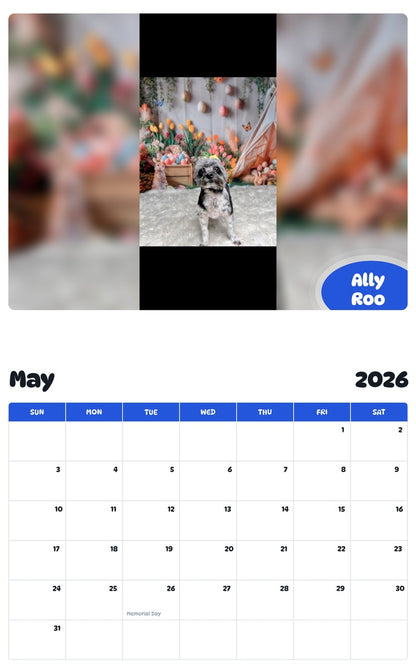 2026 - 2027 Ally Roo - Pawidols Pet Calendar