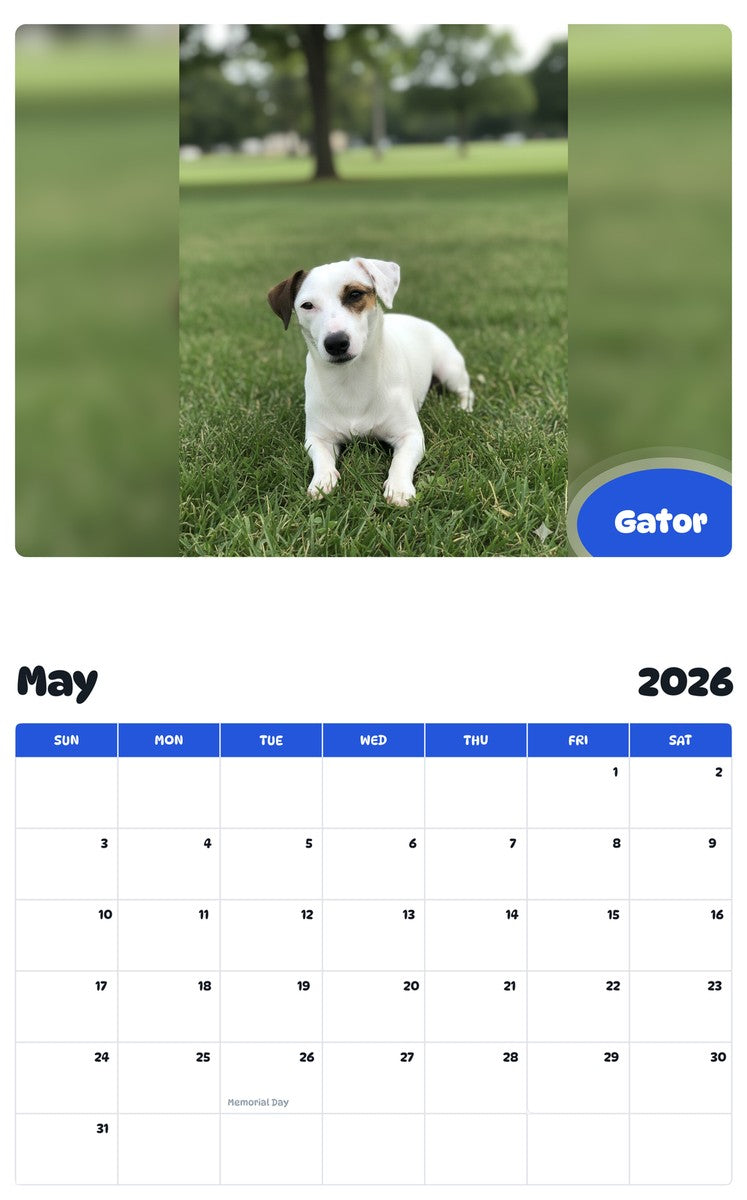 2026 - 2027 Gator - Pawidols Pet Calendar